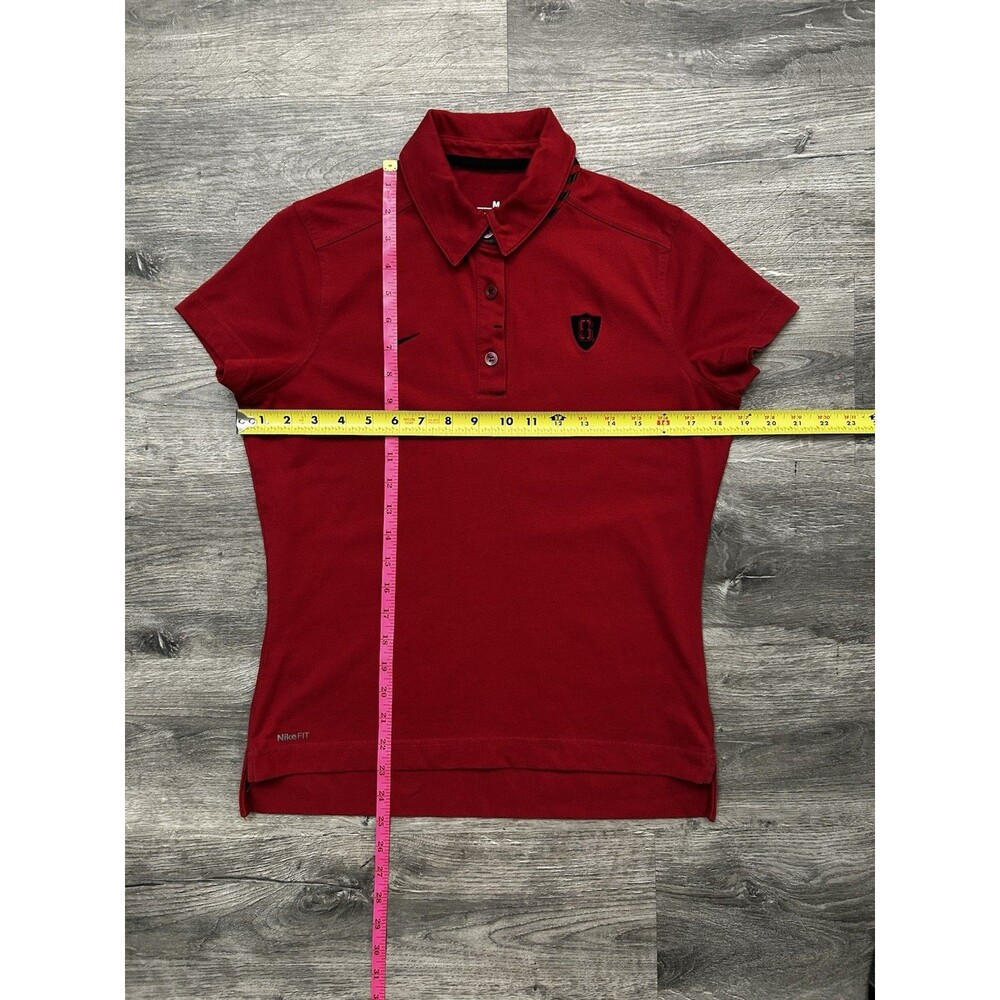 Nike Women's Medium Red Stanford Cardinal Polo Shirt Y2K Vintage Retro 2009 EUC - Picture 6 of 10